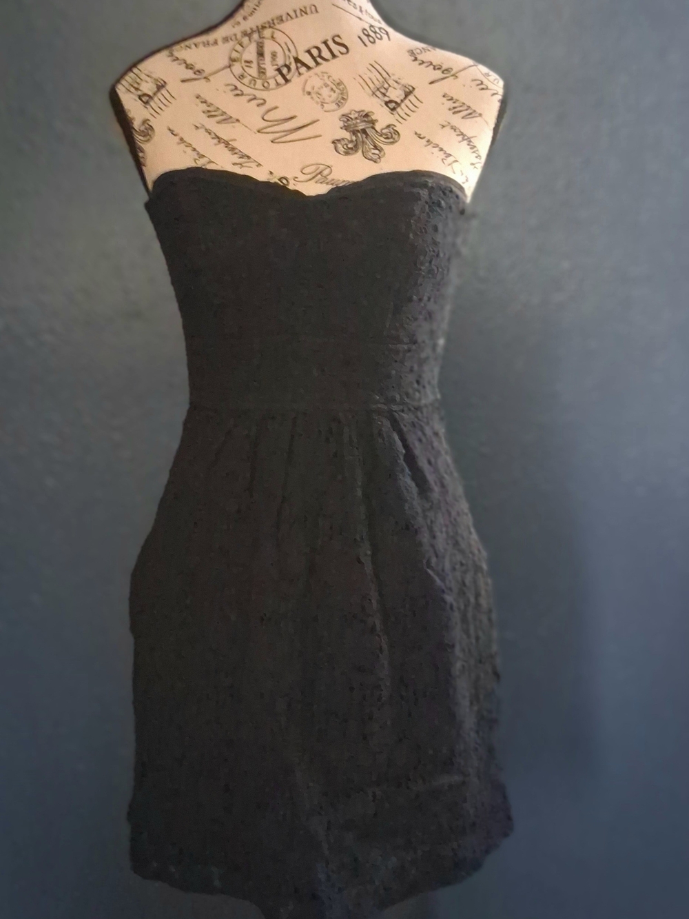 Holly Morgan Womens Blace Lace W Silk Lining Strapless Dress Sz 6